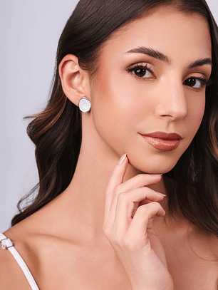 Brinco redondo com zirconia