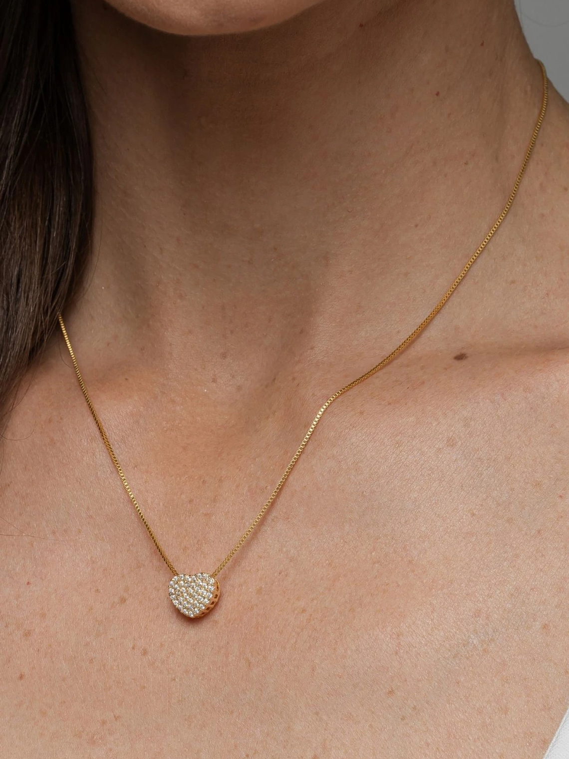 COLAR PINGENTE CORAÇÃO CRAVEJADO 1