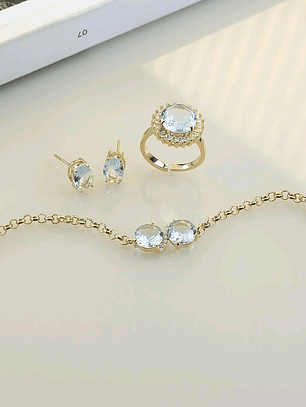 PULSEIRA 2 CIRCULOS TURMALINA AZUL