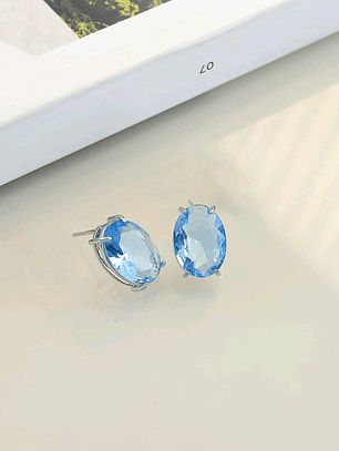 BRINCO TOPAZIO AZUL