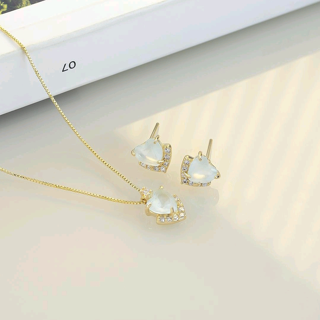 CONJUNTO CORAÇÃO AGUA MARINHA E ZIRCONIA 1