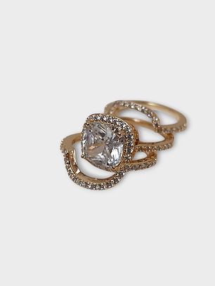 TRIO DE ANEIS SOLITARIO