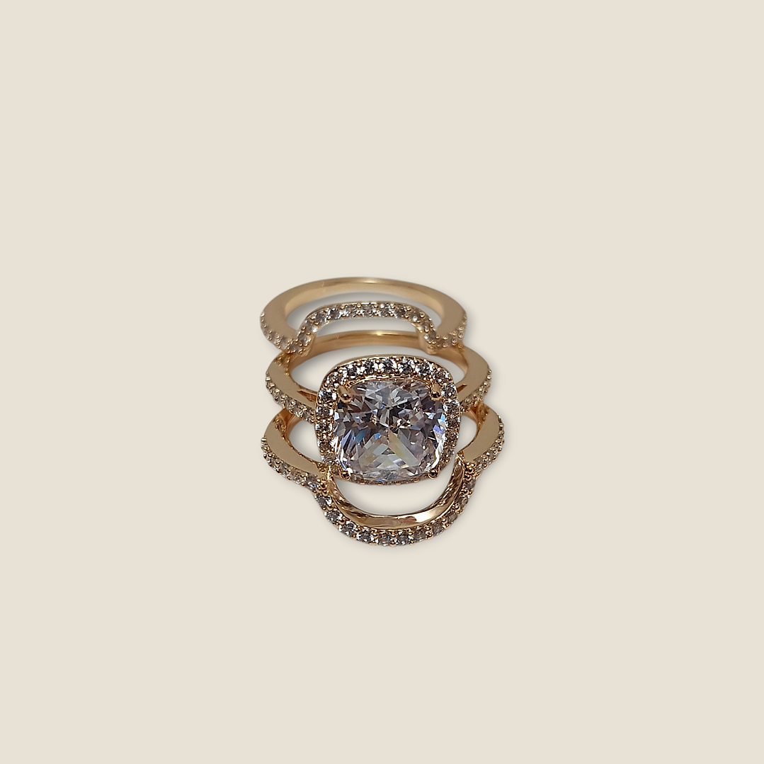 TRIO DE ANEIS SOLITARIO 3