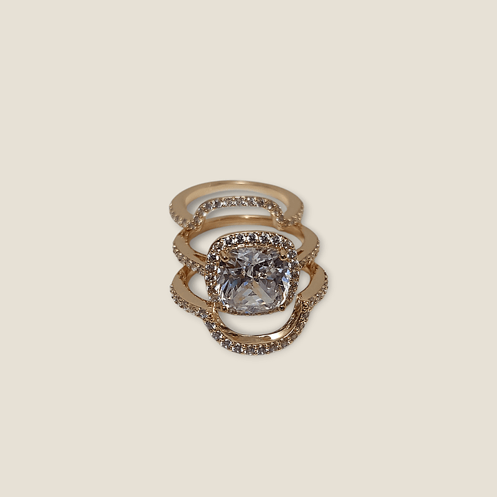 TRIO DE ANEIS SOLITARIO 3