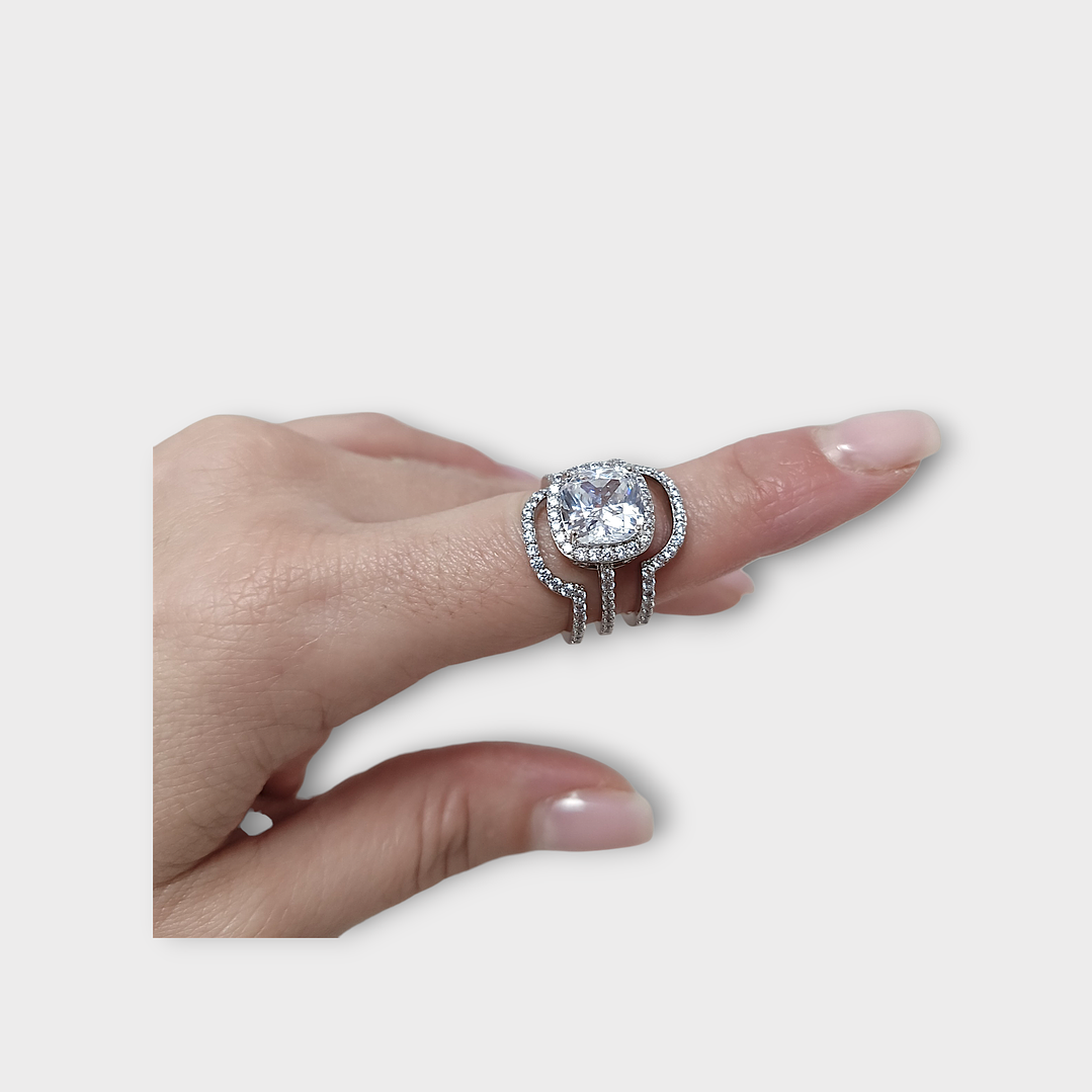 TRIO DE ANEIS SOLITARIO 5