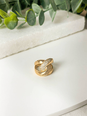 ANEL ENTRELAÇOS CRAVEJADO