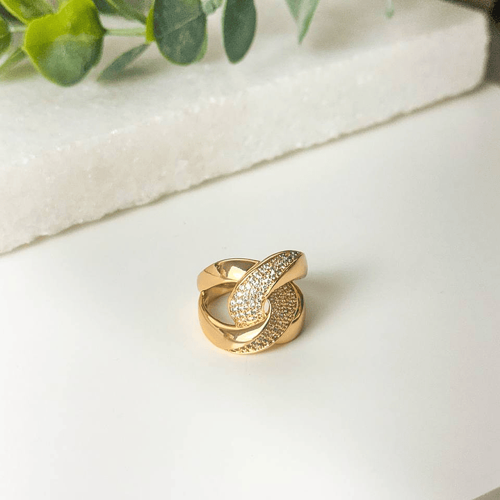 ANEL ENTRELAÇOS CRAVEJADO 1