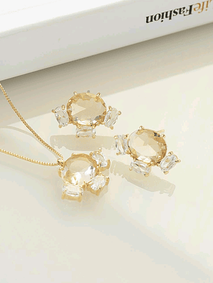 CONJUNTO OVAL MORGANITA CRISTAL