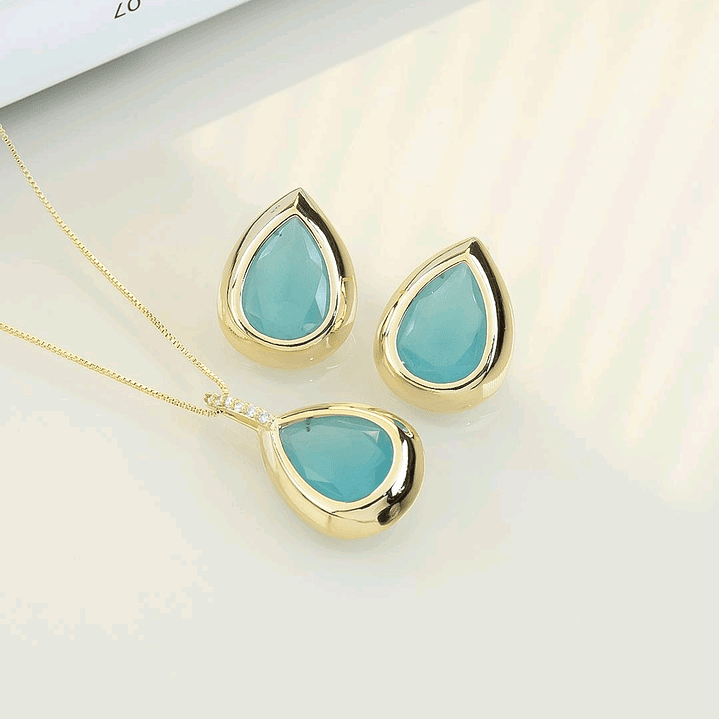 CONJUNTO GOTA TURMALINA AZUL FOSCA 1