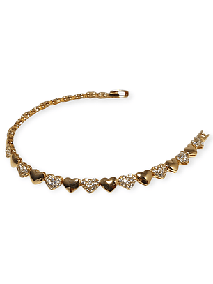 PULSEIRA CORAÇÃO INTERCALADO CRAVEJADO