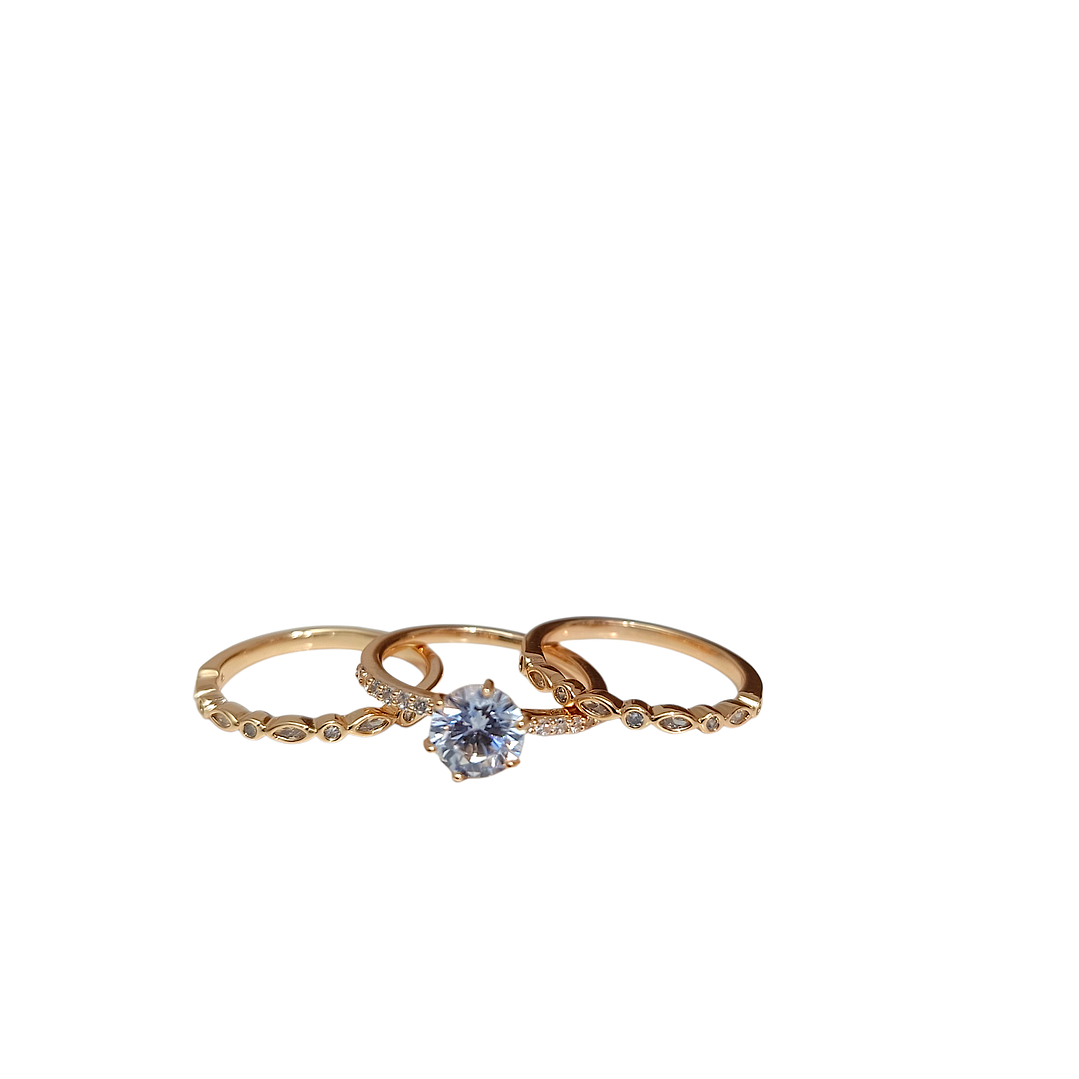 TRIO DE ANEIS SOLITARIO 1