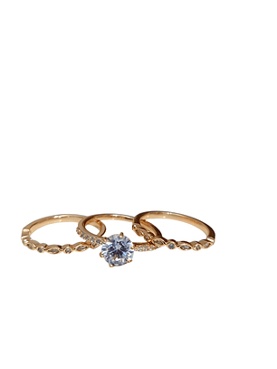 TRIO DE ANEIS SOLITARIO