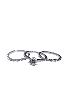 TRIO DE ANEIS SOLITARIO