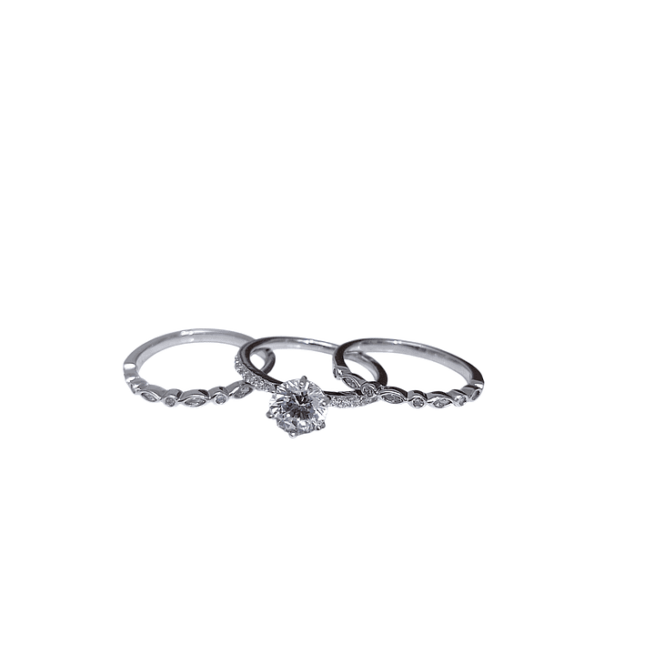 TRIO DE ANEIS SOLITARIO 2