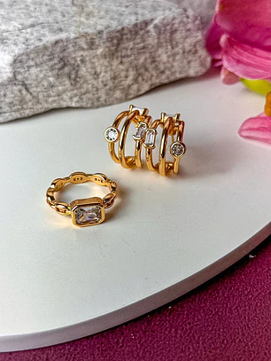 ANEL ELOS PEDRA RETANGULAR