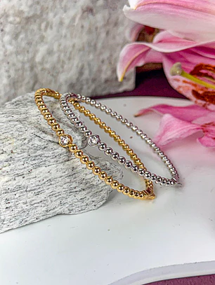 BRACELETE ESFERAS E PONTO LUZ