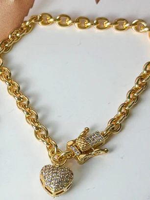 PULSEIRA ELOS PORTUGUESES COM FECHO CORAÇÃO