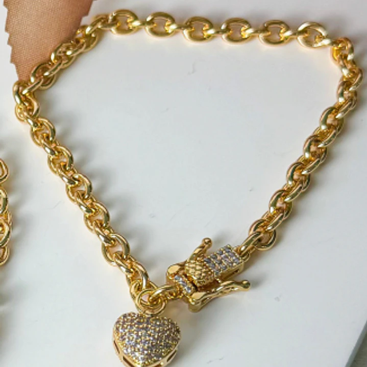PULSEIRA ELOS PORTUGUESES COM FECHO CORAÇÃO 1