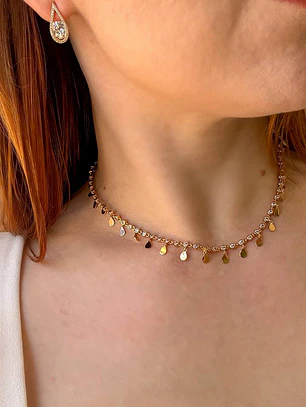 CHOKER GOTINHAS E PONTOS DE LUZ