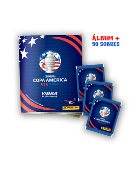 ALBUM TAPA BLANDA + 50 SOBRES - COPA AMERICA 2024