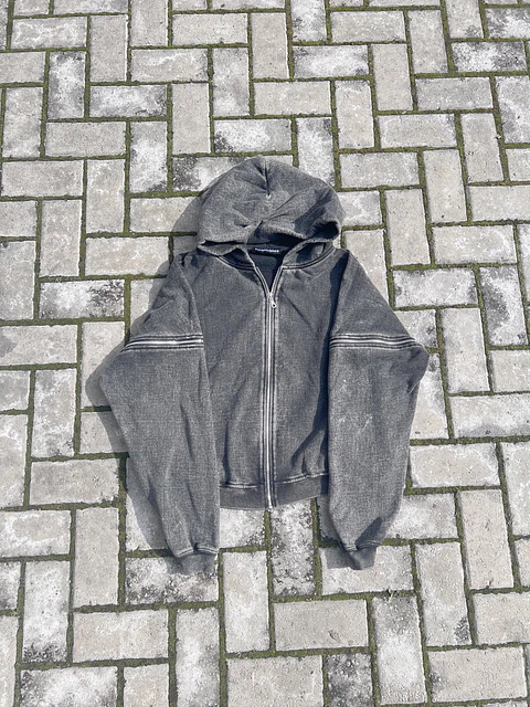 Multizipper Acid wash hoodie 