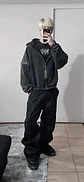 Multizipper Acid wash hoodie  - thumbnail 2