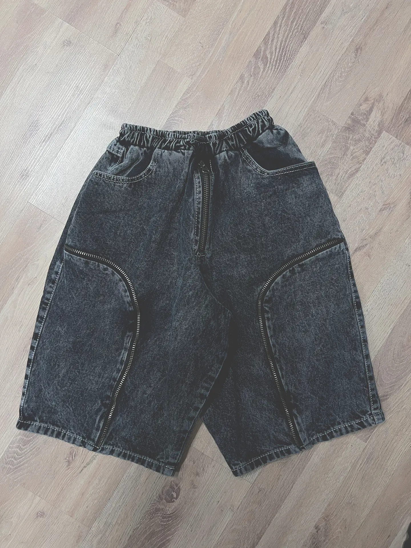 Multizipper jorts Acidwash  1