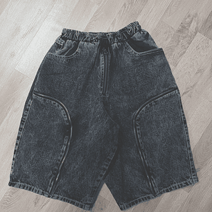 Multizipper jorts Acidwash 