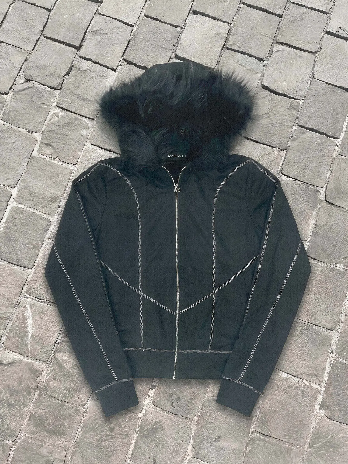 Fur hoodie slim fit  1