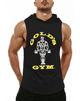 Polera Musculosa Capucha  Gold Gym Black