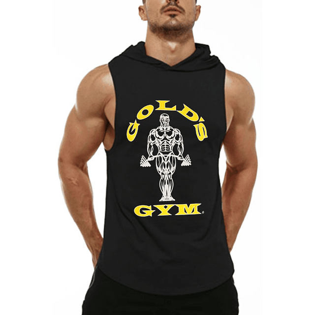 Polera Musculosa Capucha  Gold Gym Black