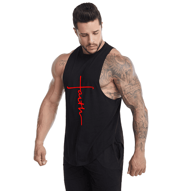 Polera Musculosa Cuello Redondo  Faith Black