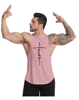 Polera Musculosa Cuello Redondo  Faith pink stick