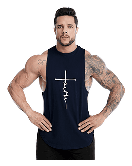 Polera Musculosa Cuello Redondo  Faith Navy blue