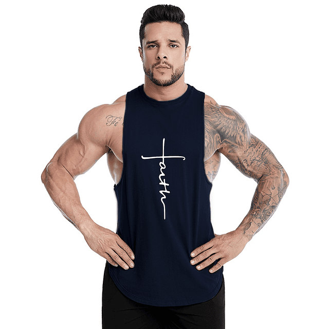 Polera Musculosa Cuello Redondo  Faith Navy blue