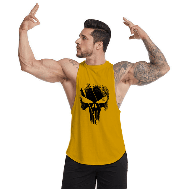 Polera Musculosa Cuello Redondo The punisher Yellow