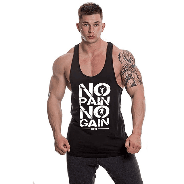 Polera Musculosa Tirante Nopain Nogain Black