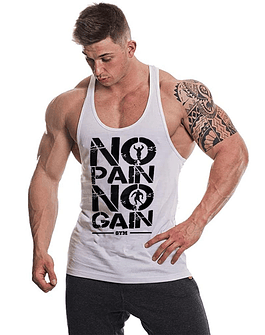 Polera Musculosa Tirante Nopain Nogain White