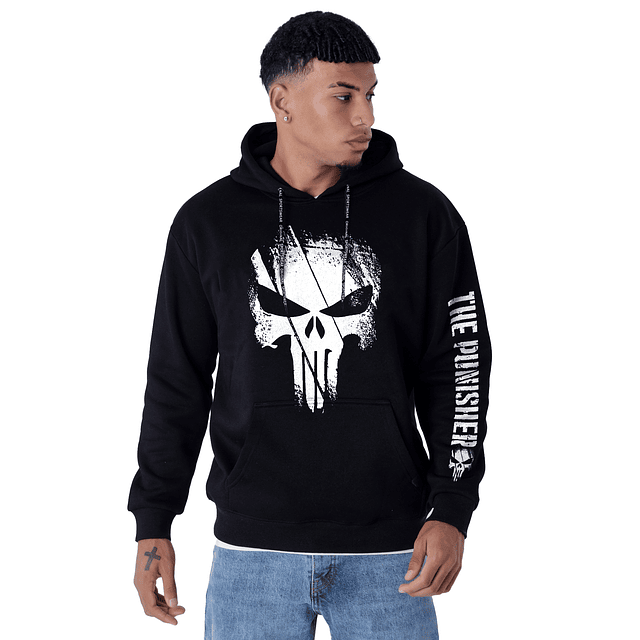 Poleron Canguro The punisher Black Edicion Limitada