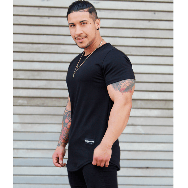 Polera Long Fit / Manga Corta Black