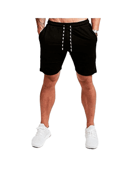 Short Gym Hombre Corto Algodón Con Bolsillo