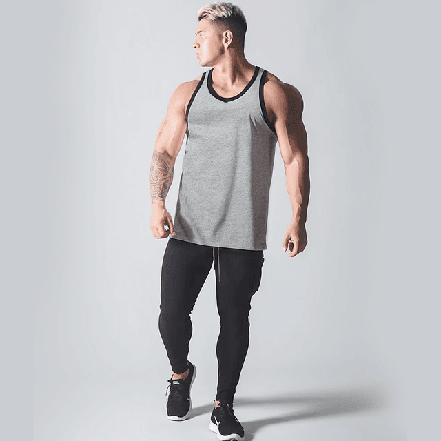 Polera Musculosa tirante kussimen Gray