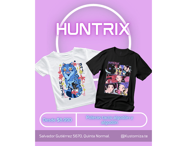 💫 Poleras Huntrix – Tacto algodón (poliéster)
