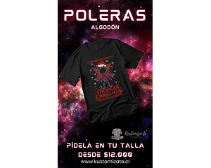 ⭐ Polera Navideña Stranger Things – Algodón 100%