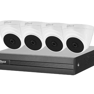 Kit XVR 4 Cámaras Domo 2mp lente 3.6mm Disco 1tb