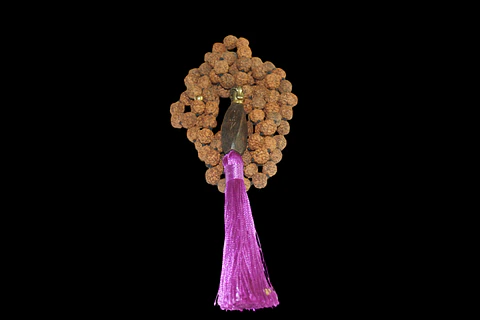 Japa Mala Rudraksha 7mm borla Fucsia