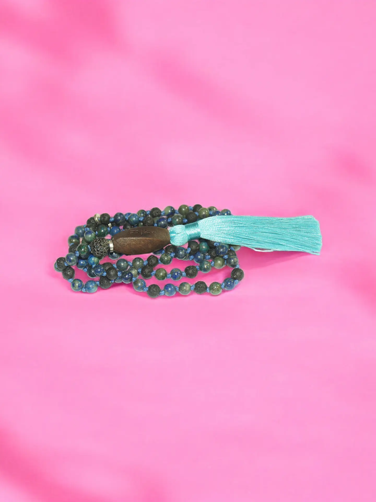 Japa Mala Lapislazuli y Piedra Volcánica de 6mm 2