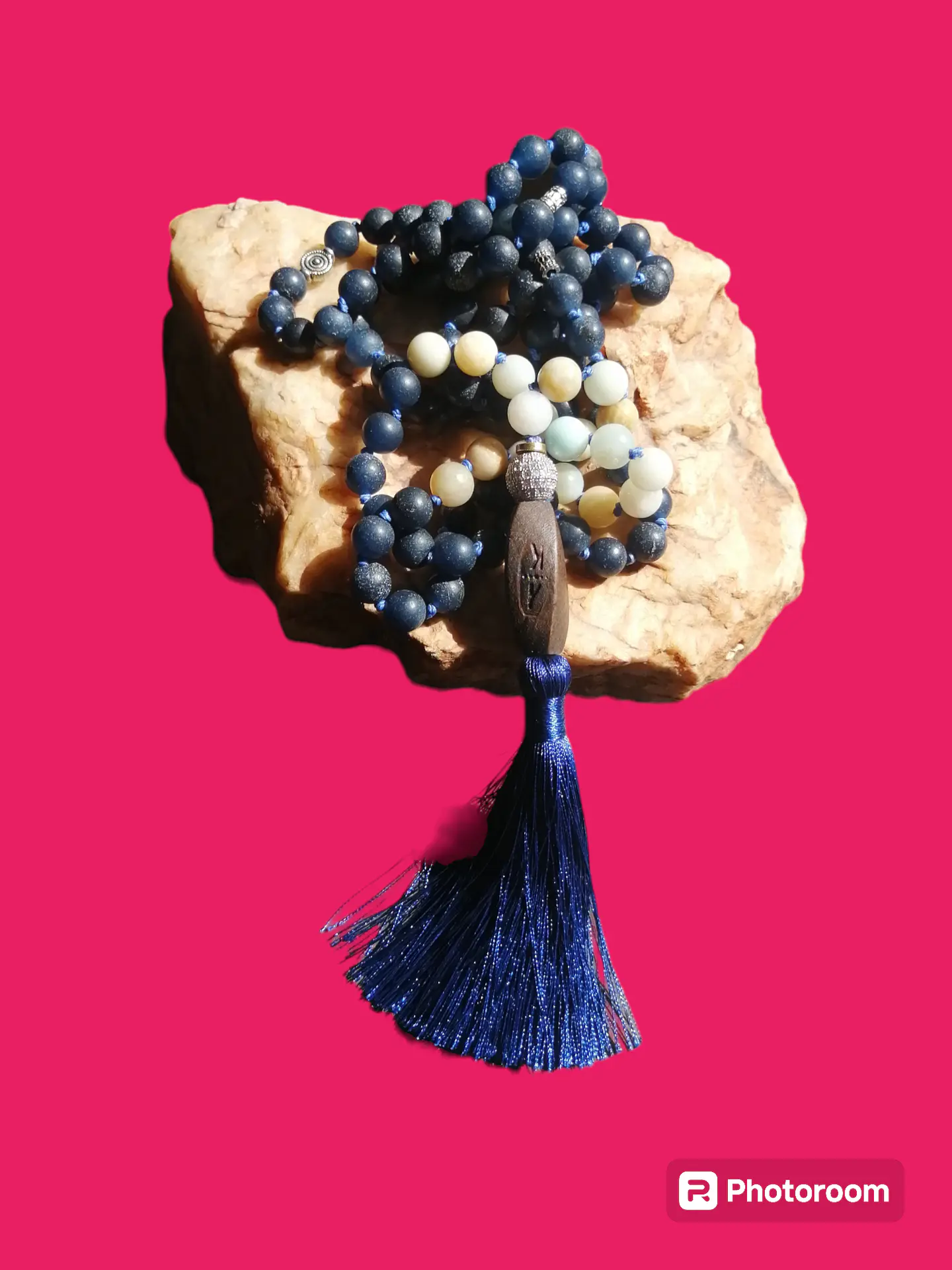 Japa Mala Ágata Azul y Amazonita 8mm 5