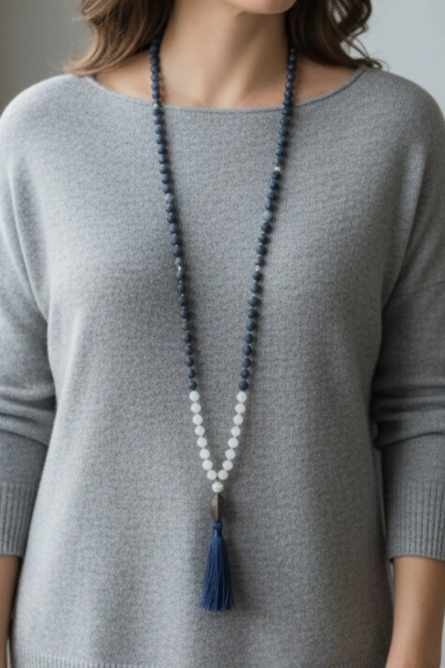 Japa Mala Ágata Azul y Amazonita 8mm 6