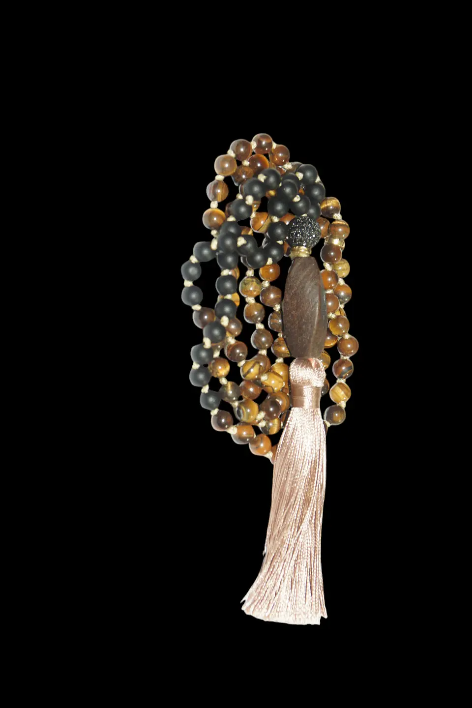 Japa Mala Ojo de tigre y Onix Mate de 6mm 4